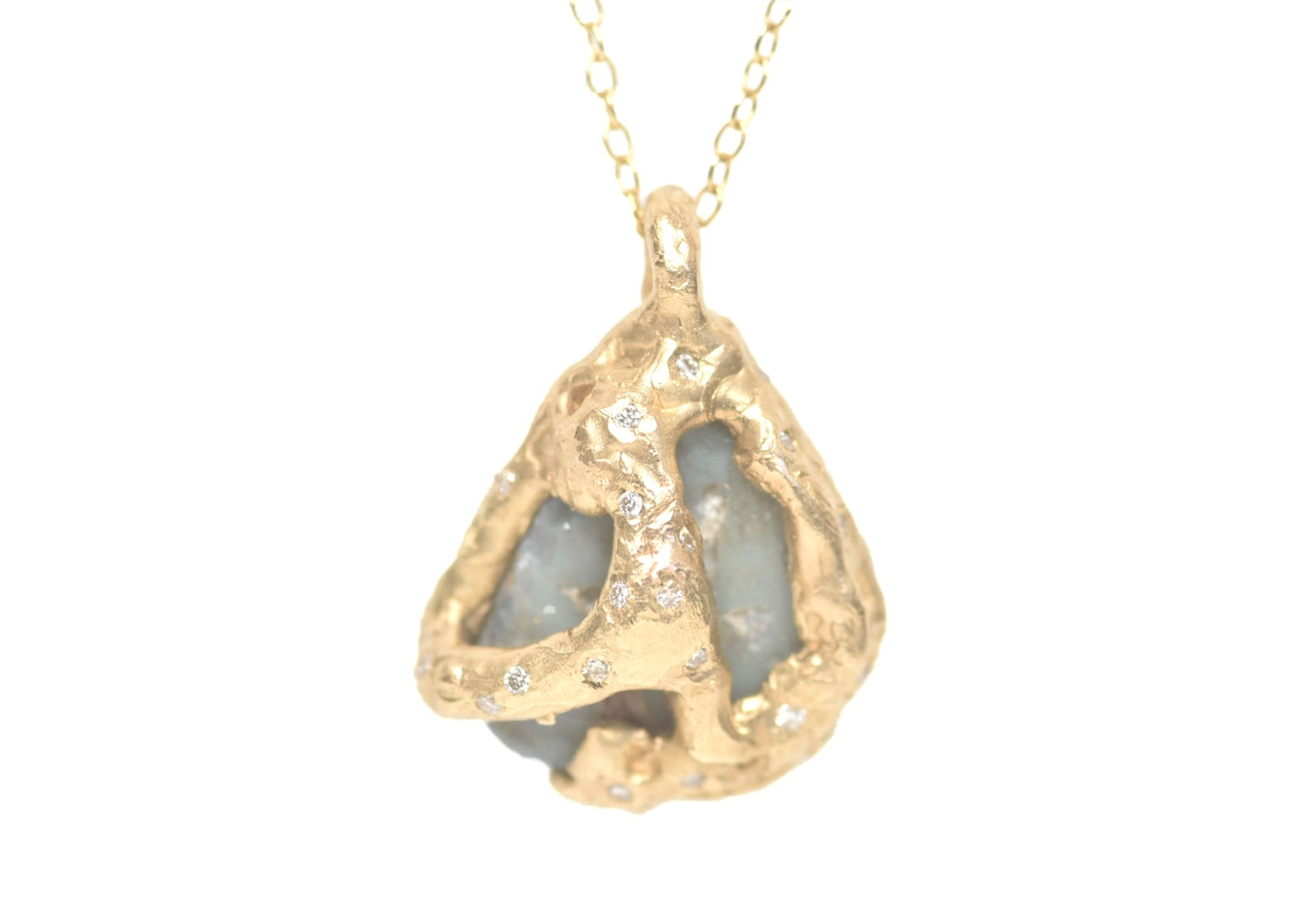 5.1ct Black Opal and White Diamond Pendant. 14k Yellow Gold. Cliffs of Torquay.